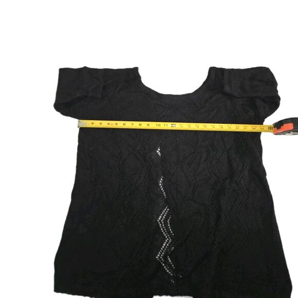 Womens Peruvian Connection Peru Size Large Black Alpaca Sweater Open Back AH14-1 - Picture 6 of 10